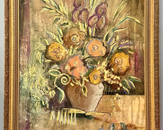 Stretched Canvas Abstract Bouquet of Flowers 