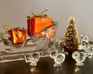 Swarovski Xmas Sled & Figurines