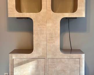 Contemporary 2 Piece Lighted Shelving Unit