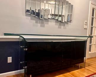 Glass & Black Lacquer Buffet 
