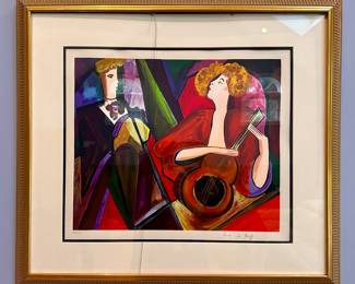 "The Banjo" Serigraph 266/350, Signed Linda Le Kinff