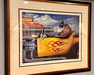 "Kool-Kat" Lithograph 150/395, Signed Don Roth