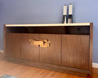 Bernhardt Furniture Console Table with Travertine Top