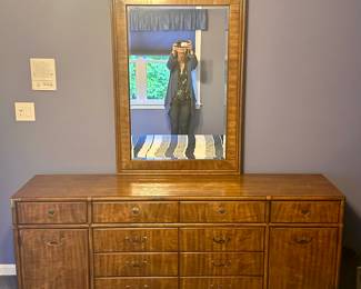 Drexel Heritage Campaign Dresser & Mirror 