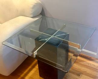 Glass & Marble Side Table