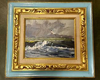"Coastal Scene" Oil on Canvas, Signed