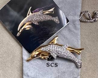 Swarovski Dolphin Pin