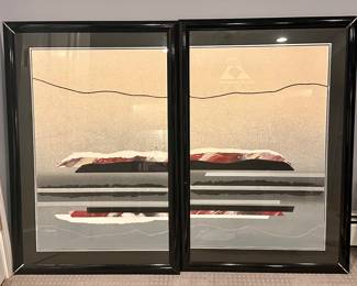 Contemporary 2 Panel Signed Artwork