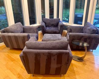 (4) Max Home Oversized Armchairs & Ottoman