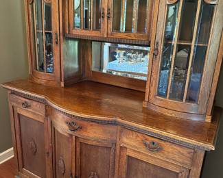 Gorgeous sideboard with beveled mirrors 62” wide 75” tall