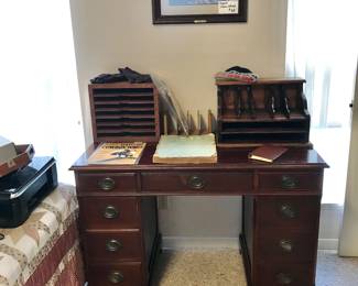 Nice student desk and vintage cubbies
