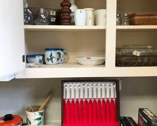 Silverware, vintage jars, 