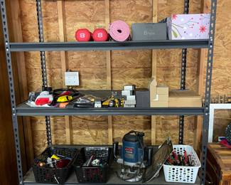 Metal storage shelves