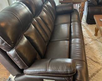 3-seat leather recliner sofa with electric footrests and battery backup system