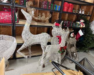 Reindeer and Sleigh yard ornaments
