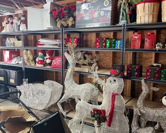 Reindeer and Sleigh yard ornaments