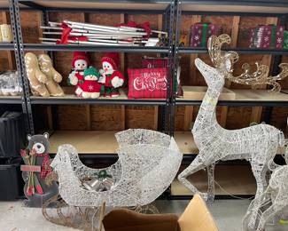 Reindeer and Sleigh yard ornaments