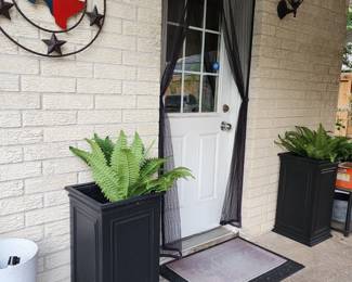 Black, square accent planters