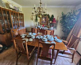 Mid century Danish dining chair & Table & China cabinet sold separately 