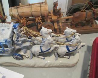 KPM porcelain Folk Art wagon