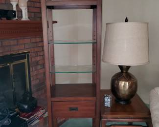 Tall open curio cabinet