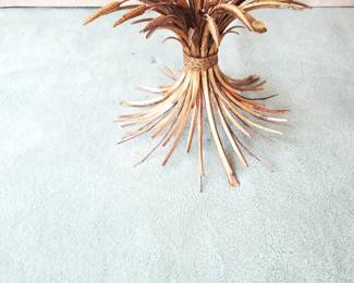 ***We are taking bids on this gorgeous designer MCM beveled-glasstop Wheat based coffee table. Send your **Bid** to: proqfineart@gmail.com. IF the highest bid, I will call you Sat after the sale ends, around 6 p.m.