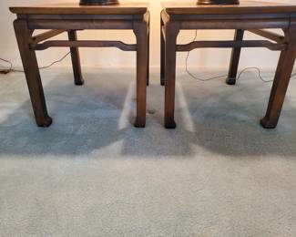 20th Century Chinese Chippendale end tables