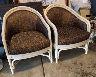Two vintage rattan chairs