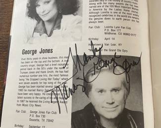 George Jones Autograph/ local ticket stub