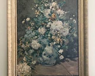 Gold Framed Print Large Vase Of Flowers