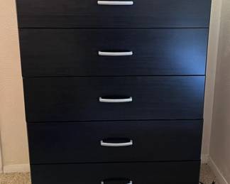 Black 5 Drawer Dresser