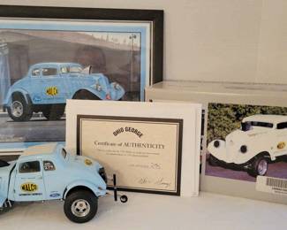 Ohio George Montgomery 1933 Willys Gasser 1 18 Scale Replica With COA And Signed Print