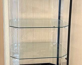 Lighted Glass Curio Cabinet With Keys 