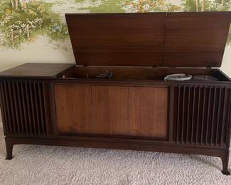 Midcentury GE Record Player Console