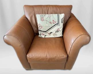 Italsofa Saddle Brown Faux Leather Chair