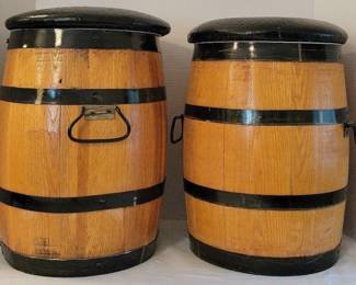 Pair Of Whiskey Barrel Cooler Seats