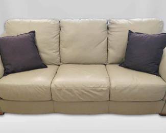 Gray Faux Leather Three Seat Sofa