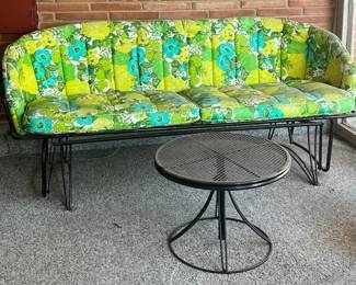  002 Vintage Homecrest Patio Rocking Sofa With Table