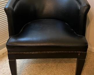 Black Tufted Chair On Wheels