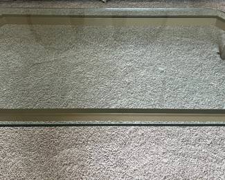 Gold Toned And Glass Top Coffee Table