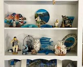 4 Shelf Lot of Ocean Decor
