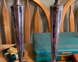 Sterling silver reinforced candlesticks