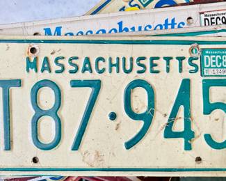 Antique and Vintage license plates from Massachusetts, Connecticut, Colorado and more