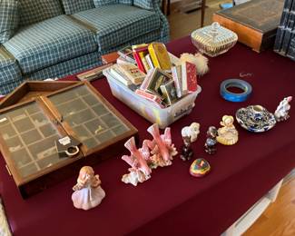 Decorative Collectibles, Large Collection of Vintage & Contemporary Decks of Cards, Display Shelves of Miniature Collectibles