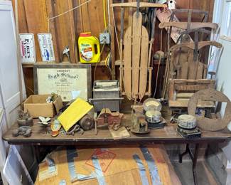 Estate sale in Pelham Massachusetts Saturday August 31 - antique sleds & toboggans
