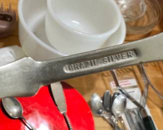 Silver spoon stamped BRAZIL SILVER