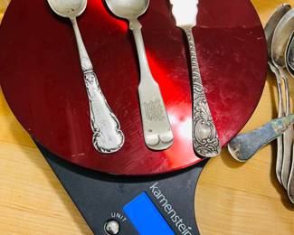 Sterling silver spoons and silverware