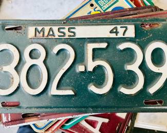 Antique and Vintage license plates from Massachusetts, Connecticut, Colorado and more