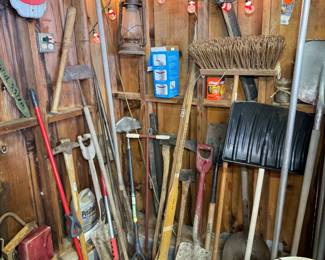 Plastic Snow shovel, broom, metal shovel, more lawn and yard and gardening tools