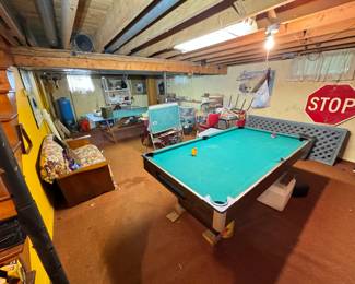 Pool Table, Stop Sign, Game Room